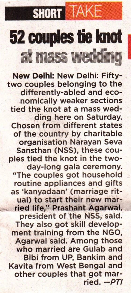 Mass Wedding News